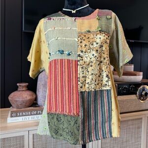 Vintage Crystal woven patchwork top